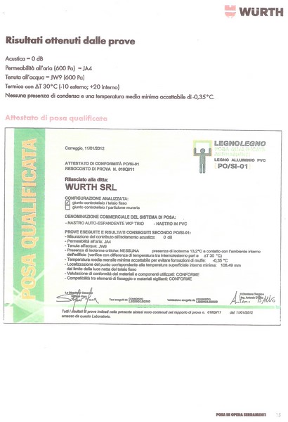 certificazione posa wurth